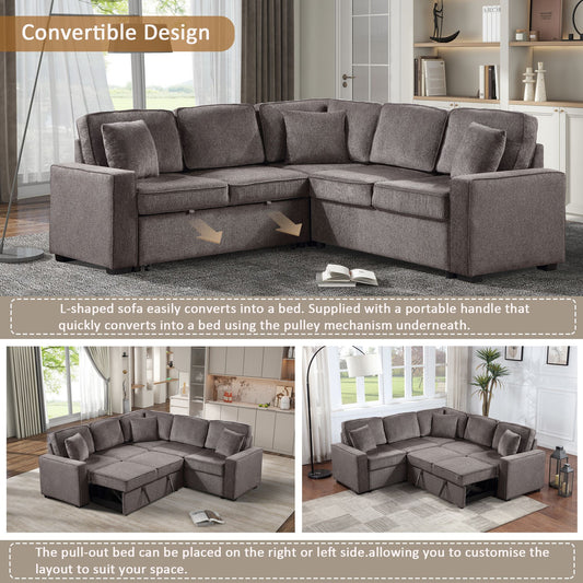 Onbeam Sectional Sleeper Sofa with Pull Out Bed