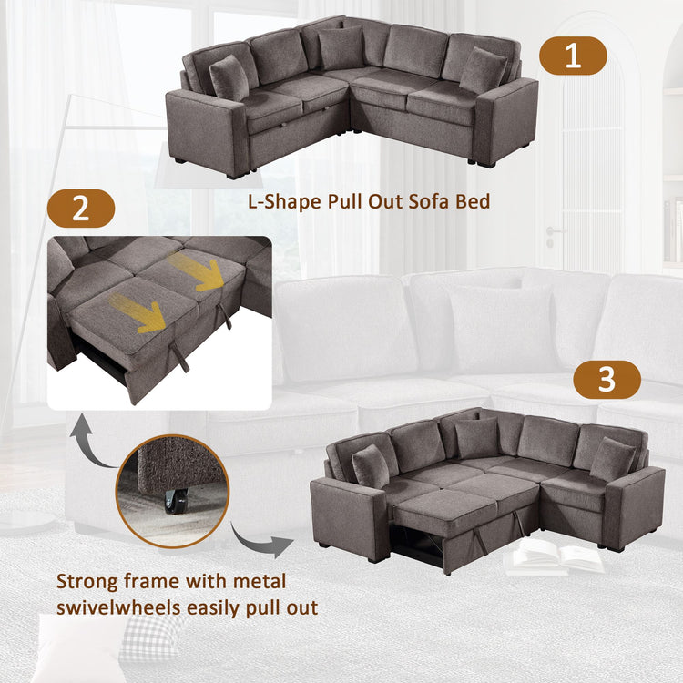 Onbeam Sectional Sleeper Sofa with Pull Out Bed