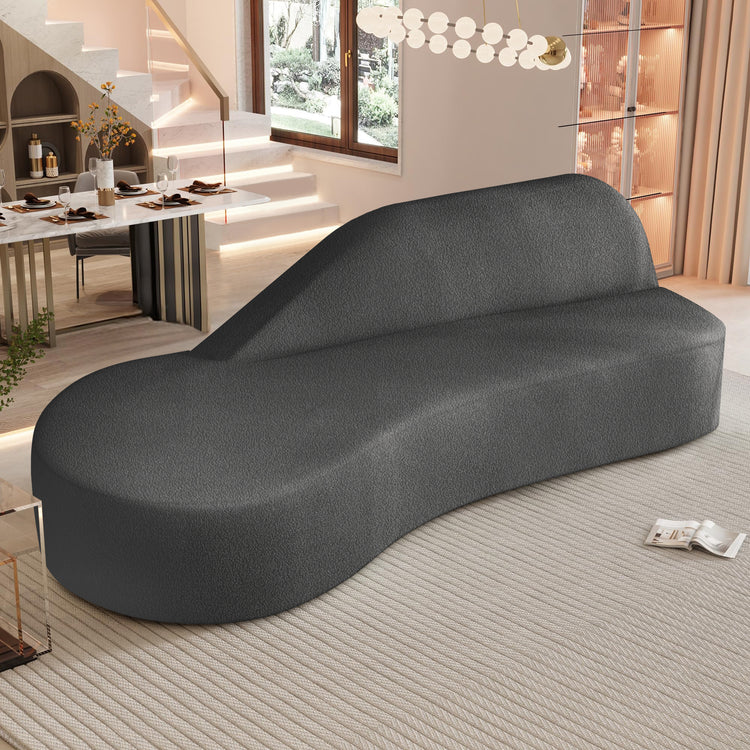 Onbeam 91" Modern Cloud Couch Deep Seat Curved Sofa, Installation Free, Chenille, Gray