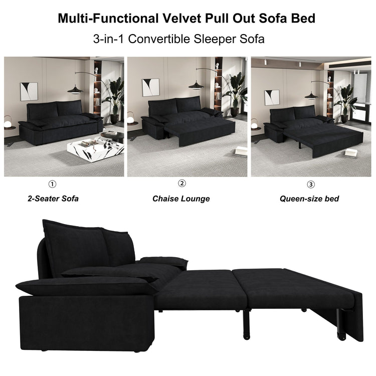 Onbeam 70" Pull Out Sofa Bed, Loveseat Queen Sleeper Sofa